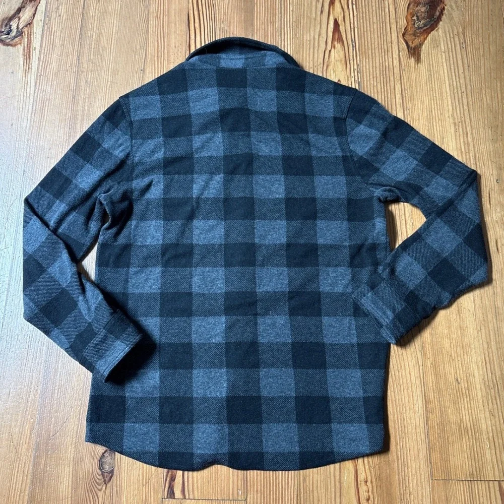 Faherty Flannel Shirt Mens Grey Black Buffalo Plaid Rugged SIZE M